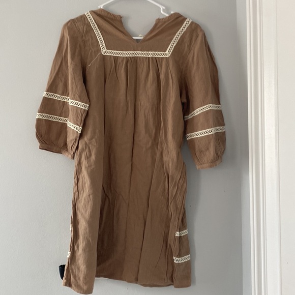 GIRL'S CHELSEA & VIOLET BROWN BOHO DRESS - Picture 4 of 4